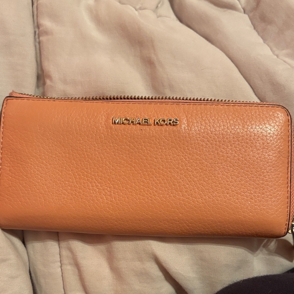 Michael Kors Coral Leather Wallet